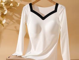 【274#】Women's thin seamless thermal underwear with chest pad